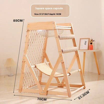 Creative Home Sisal Cat Scratching Column Solid Wood Cat Climbing Frame ShopWithASmile.com
