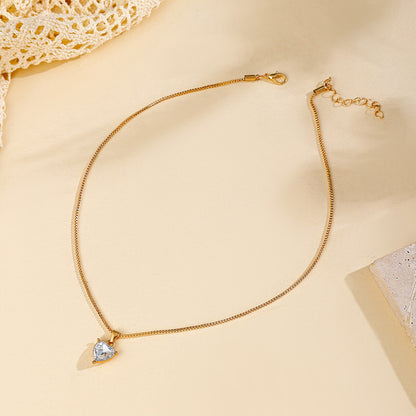 Fashion Love Pendant Alloy Diamond-studded Necklace Women ShopWithASmile7.com