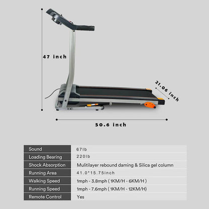Folding Treadmill Fitness Equipment With LCD Walking Running Cardio Exercise Machine ShopWithASmile7.com