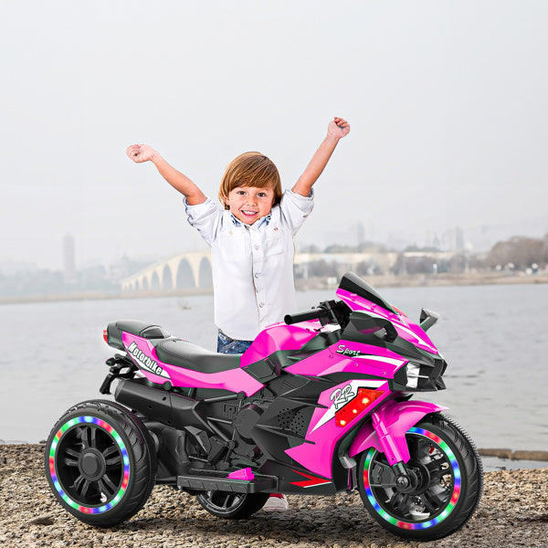 12V Electric Motorcycle For Kids - One-key Start, LED Tire, Forward and Backward, Mp3 Tuner, Bluetooth Music, with Usb Function, Rear Shock ShopWithASmile.com