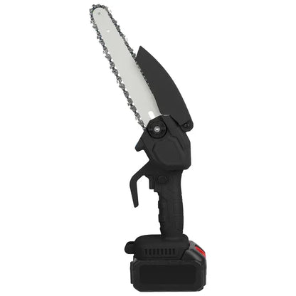 Electric Mini Chainsaw Portable Handheld Cordless Small Chain Saw Battery Powered With 2Pcs 1200mAh Rechargeable Batteries 8in Chains Gloves Goggles For Pruning Trees Wood Cutting