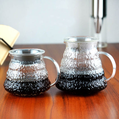 Heat-Resistant Hand-Blown Open Flame Direct-Fired Glass Coffee Pot
