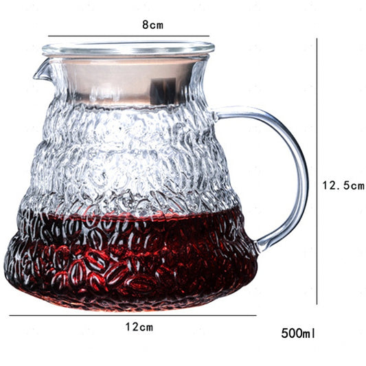 Heat-Resistant Hand-Blown Open Flame Direct-Fired Glass Coffee Pot