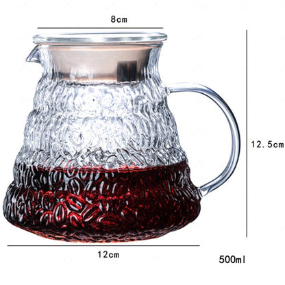 Heat-Resistant Hand-Blown Open Flame Direct-Fired Glass Coffee Pot