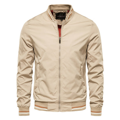 Men's Striped Zip-up Jacket With Pockets Fashion Casual Outerwear Sports Baseball Clothing Spring And Fall ShopWithASmile.com
