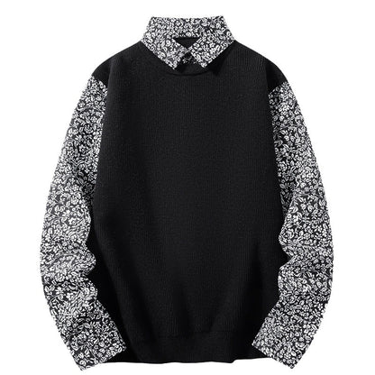 Men's Fashion Casual Shirt Collar Bottoming Sweater