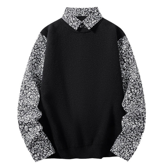 Men's Fashion Casual Shirt Collar Bottoming Sweater