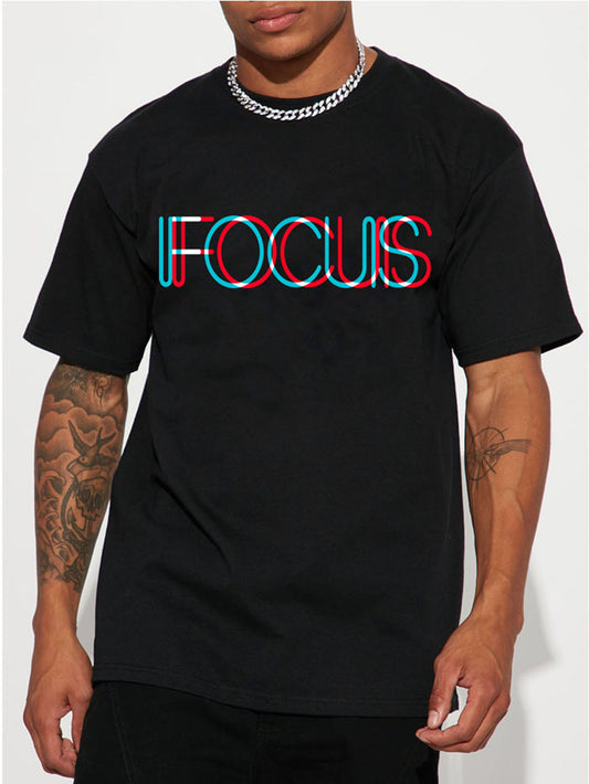 Summer Men's Leisure Focused Printed Round Neck Short Sleeved T-shirt