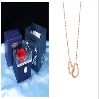 Rotating Soap Flower Rose Gift Box Creative Rotating Rose Jewelry Packaging Box Valentine's Day Gift For Women ShopWithASmile7.com