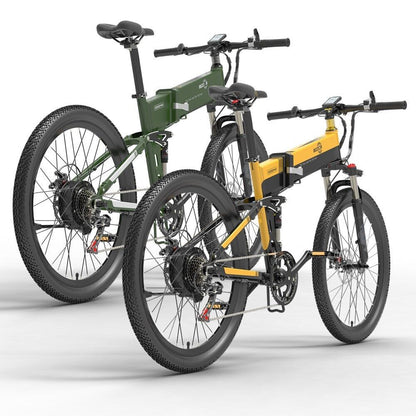 BEZIOR X500PRO Folding Electric Bike – 500W Motor, 48V 10.4Ah Battery, 26” Mountain E-Bike for Adults