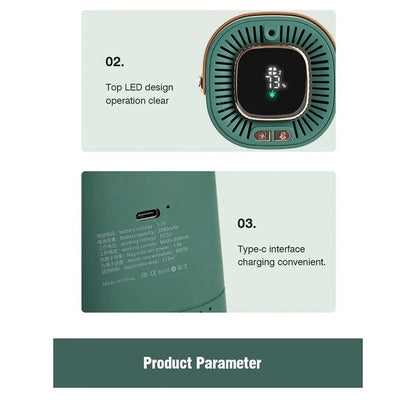 Desktop Air Purifier H13 Filter Negative Ion Purification 2000Mah Portable Car Freshener For Home