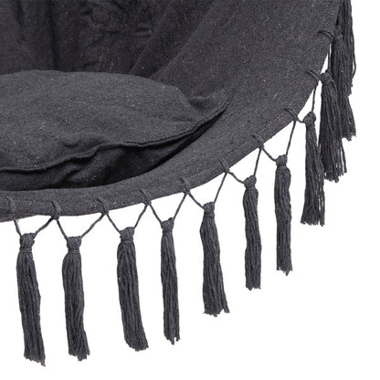 Galvanized Pipe Cut Gray Fringe Cushion Hanging Chair Polyester Cotton Belt 2pcs Cushion