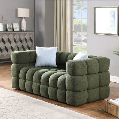 62.2length ,35.83 Deepth ,human Body Structure For USA People, Marshmallow Sofa,boucle Sofa ,BLACK Color, 2 Seater