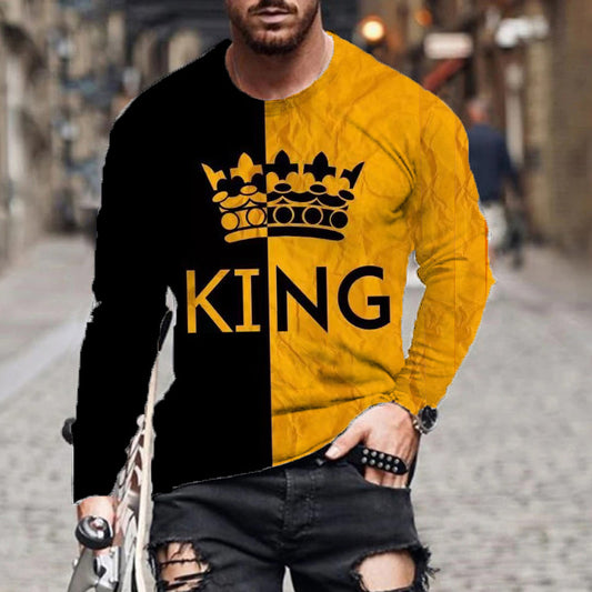 Men Loose Round Neck Digital Printing Long Sleeves My Store