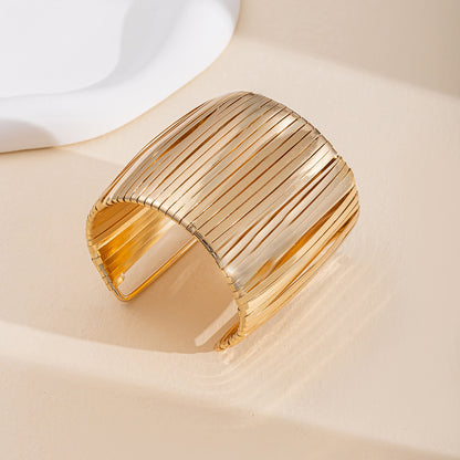 Fashion Wide Surface Alloy Bracelet Glossy ShopWithASmile7.com