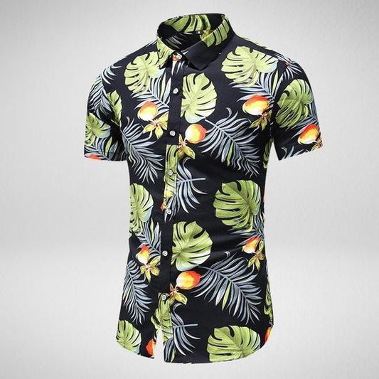Men's Plus Size Printed Short-Sleeved Shirt