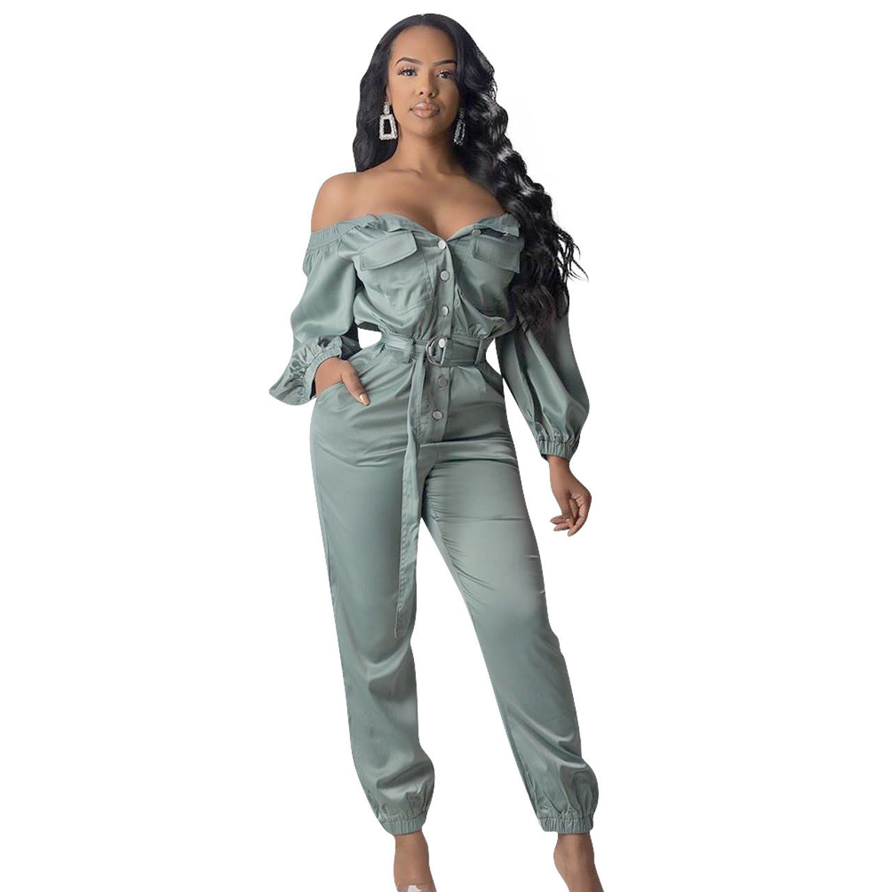 Women's Streetwear Sexy Off Shoulder Jumpsuit ShopWithASmile7.com