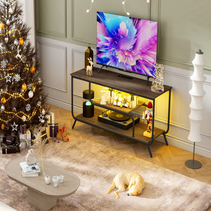 TV Cabinet With Power Socket And LED Lights