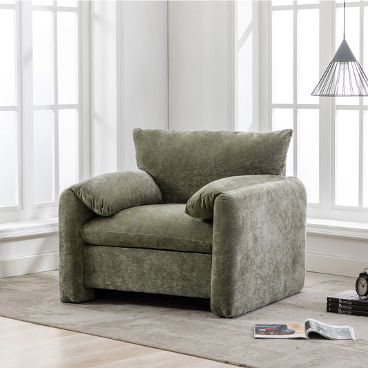 Modern Style Chenille Oversized Armchair Lounge Sofa 38.6'' W For Living Room