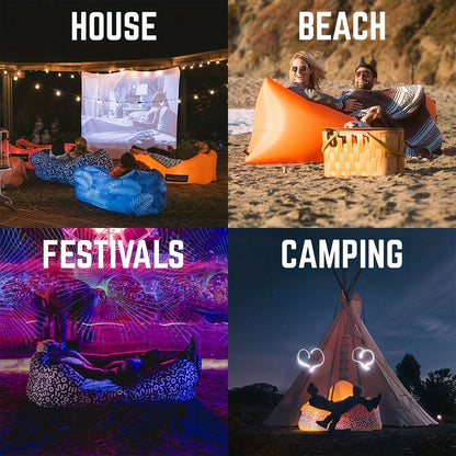 Portable Inflatable Sofa Camping Sleeping Pad Mattress Outdoor Air Cushion Beach Mat Folding Bed Waterproof For Travel Hiking