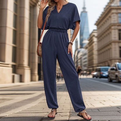 New European And American Summer Women's Casual Solid Color European And American Jumpsuit ShopWithASmile7.com