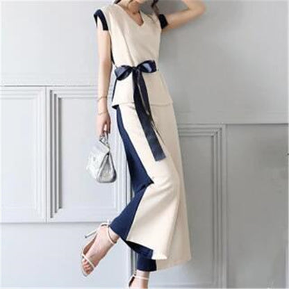 Fashion Western-style Casual Wide-leg Pants Hong Kong-style Retro Two-piece Suit