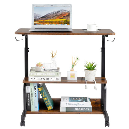 Retro Brown Adjustable Computer Desk