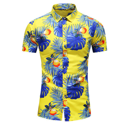 Men's Plus Size Printed Short-Sleeved Shirt