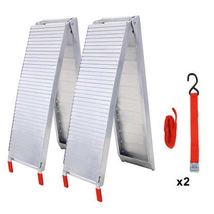 Truck Ramps, 80x12Portable Loading Ramps For Pickup Trucks 1500 LBS Capacity Aluminum Folding Ramps With Handle  Buckle For ATVs, Snowblower, Lawn Mowers, UTVs, Bike, 2PCS, SILVER
