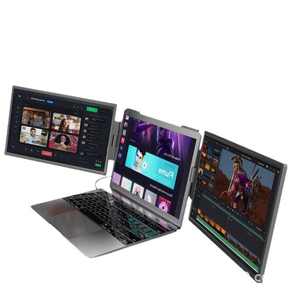 14-Inch Portable Dual-Screen Monitor with 1080P Full HD IPS Display, USB & HDMI Connectivity, LED Backlight, Ultra-Slim Wall-Mountable Design for Office, Travel, and Gaming