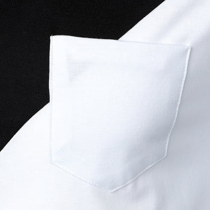 Men's POLO Shirt Three-color Stitching Fashion Lapel