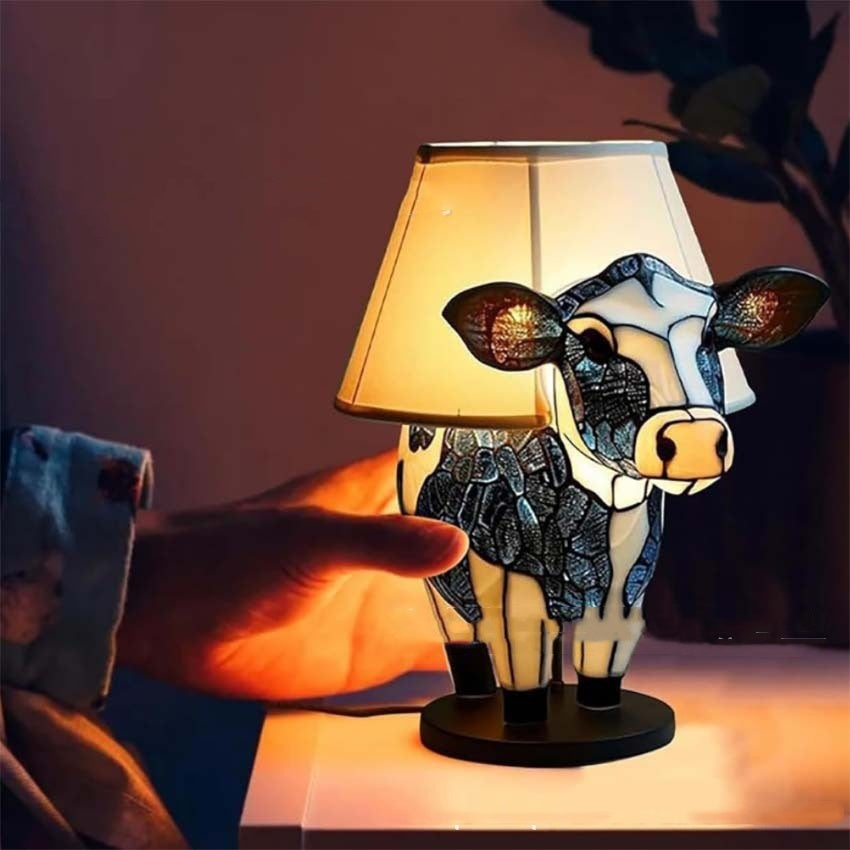 Beautiful Cow Table Lamp Bedside Table Lamp With USB Bedside Lamp For Living Room Bedroom Dormitory Bra Ornament ShopWithASmile7.com