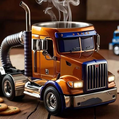 Durable Truck Coffee Mug Semi Truck Handcrafted Coffee Cup Semi-trailer Shaped Semi-Truck Coffee Mugs For Family ShopWithASmile7.com