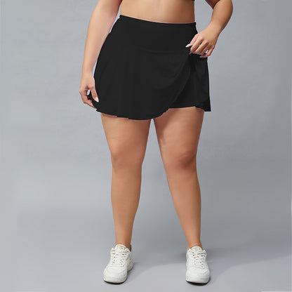 Plus Size Fitness Shorts Women's Anti-exposure Outdoor Tennis Skirt