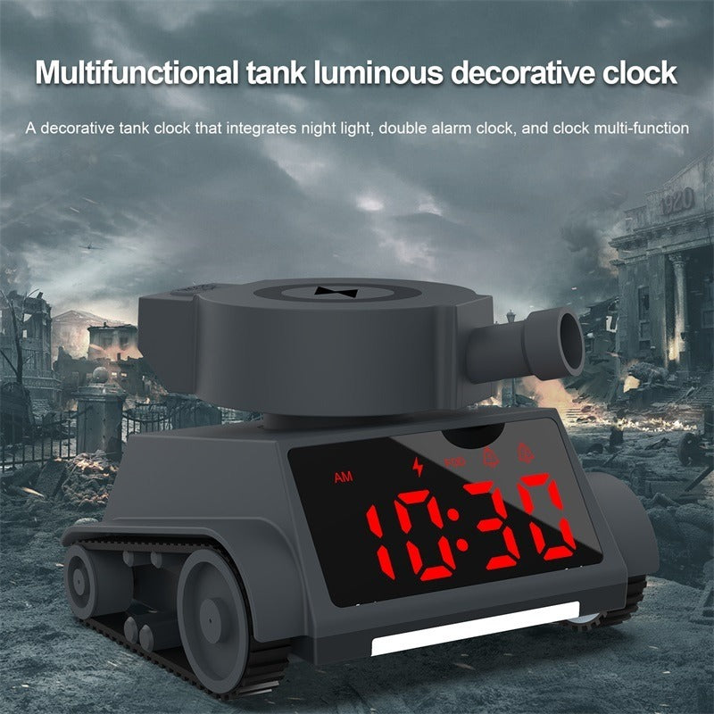Novel Design Tank LED Clock Light Wireless Charging Tank Car Toy Clock For Kids ShopWithASmile.com