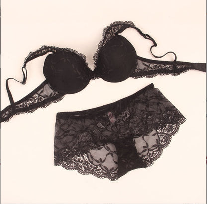 Lace Double Breasted Bra Set Multicolor