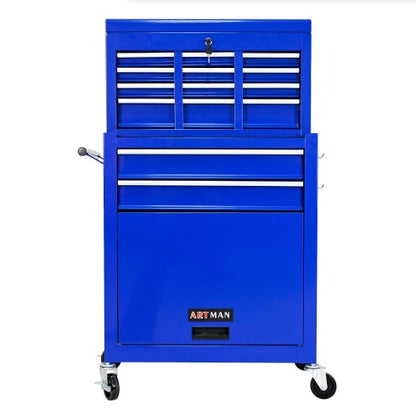 High Capacity Rolling Tool Chest With Wheels And Drawers, 8-Drawer Tool Storage Cabinet--BLUE