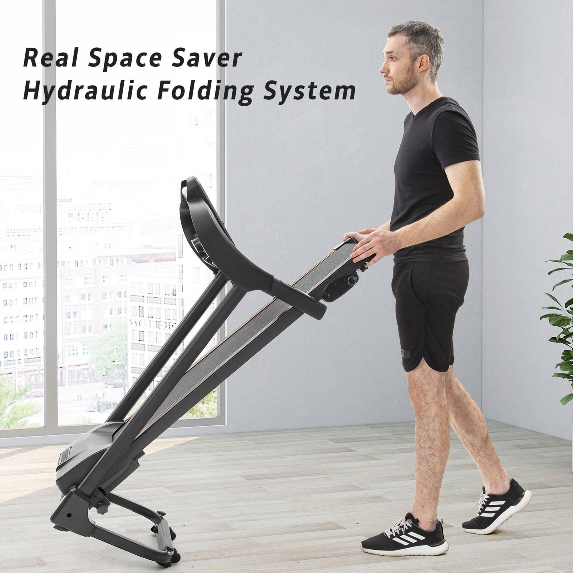 Compact Easy Folding Treadmill Motorized Running Jogging Machine Audio Speaker ShopWithASmile7.com