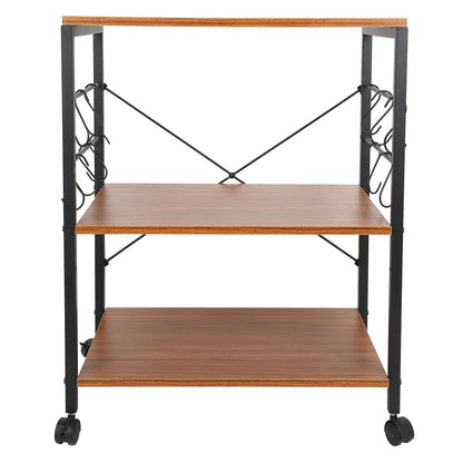 3 Tier Kitchen Trolley Bar Serving Cart Rolling Utility Cart with Wheels for Home Supplies ShopWithASmile.com
