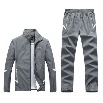 New Spring And Autumn Long-sleeved Casual Sports Suit Men's Middle-aged And Elderly Running Sportswear Dad Outfit