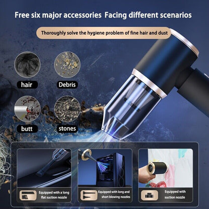 Wireless Car Vacuum Cleaner Handheld Vaccum Powerful Suction USB Rechargeable