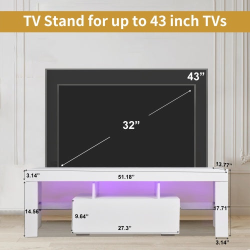 TV Stand With Storage 43 Inch LED Modern TV Media Console Entertainment Center With Drawer TV Cabinet For Living Room Bedroom ShopWithASmile7.com