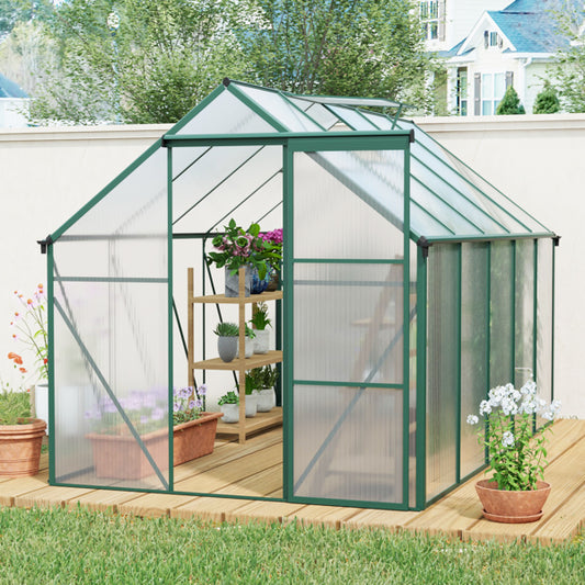 No Provide Self Pick-up 6X10FT Polycarbonate Greenhouse Raised Base And Anchor Aluminum Heavy Duty Walk-in Greenhouses For Outdoor Backyard In All Season
