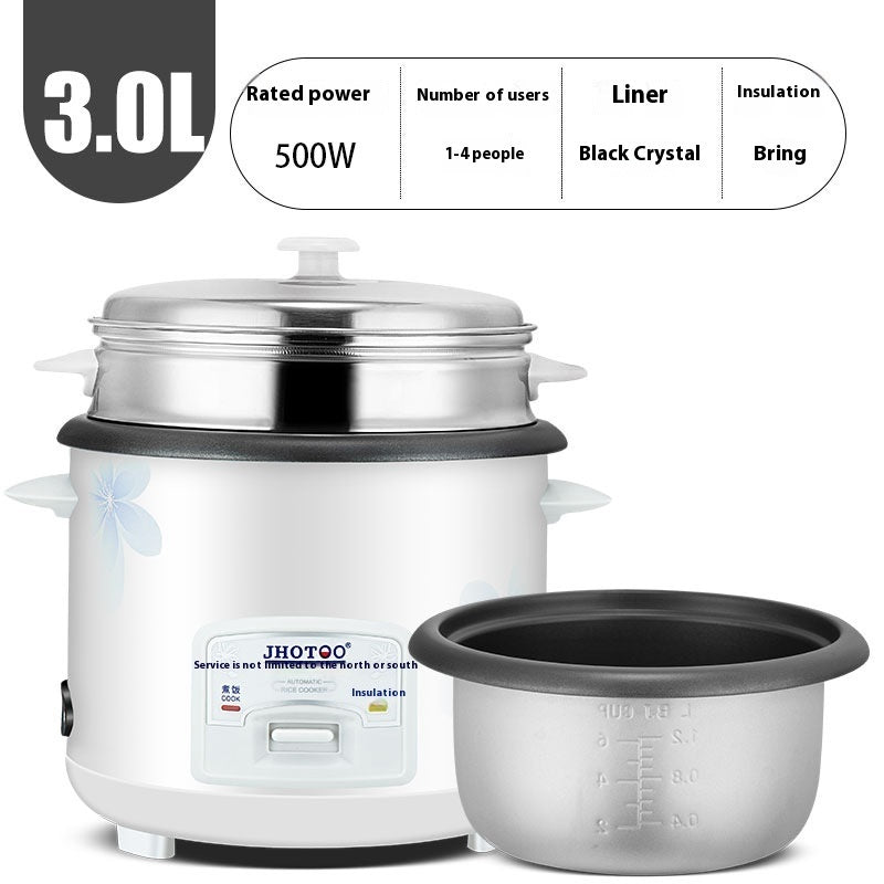 3L Electric Rice Cooker – Classic Small Household Cooker with Large Capacity & Even Heating