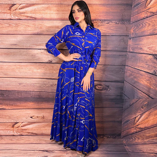 Women's Clothing Southeast Asia Indonesia Retro Print Swing Skirt