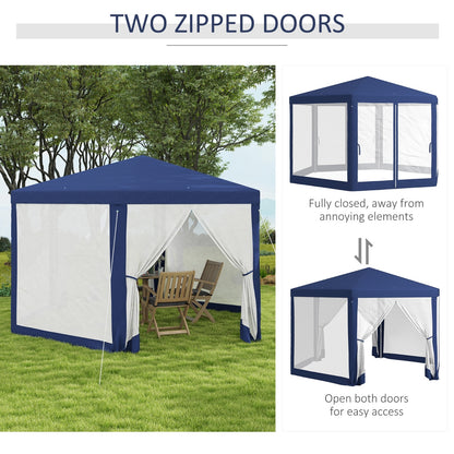 Outsunny 13' X 11' Outdoor Party Tent, Hexagon Sun Shade Shelter Canopy With Protective Mesh Screen