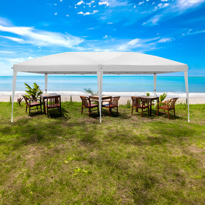 Waterproof Folding Camping and Picnic Tent, 10x20 ft Outdoor Canopy with 4 Sides, 2 Windows, Adjustable Height, Oxford Fabric, and Sturdy Steel Frame for Events and Parties