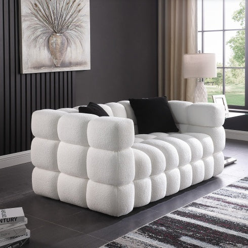 62.2length ,35.83 Deepth ,human Body Structure For USA People, Marshmallow Sofa,boucle Sofa ,BLACK Color, 2 Seater