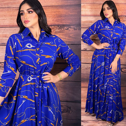 Women's Clothing Southeast Asia Indonesia Retro Print Swing Skirt
