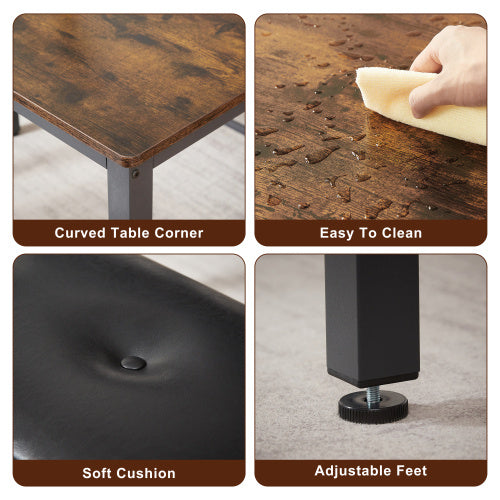 Dining Table Set, Industrial Style Dining Table And Kitchen Chairs ShopWithASmile.com